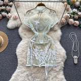 Sexy Short Sleeves Tight Summer Women Dress HZ1022