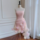 Elegant Teen Temperament Sling Age Reduction Irregular Flower Dress Party Party Can Wear 68151