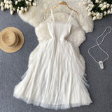 Cute A line Sleeveless Tulle Dress Beach Summer Holiday Dress HZ1022