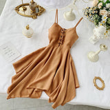 Sexy Irregular Design Spaghetti Straps Short Women Dress HZ1022
