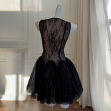 Spring New Solid Color Round Neck Waist Canopy Dress Sexy Design Dress Dress 69606