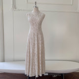 Qtevry Temperament Lace Sleeveless Dress To Collect Waist Thin Goddess Dress Sexy Fasunty Lace Dress 69442