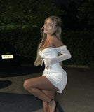 Simple Sheath White Chiffon 18th Birthday Dresses Short Birthday Outfits HZ1022