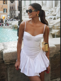 Simple Sheath White 18th Birthday Dresses Short Chiffon Birthday Outfits HZ1022