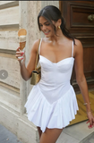 Simple Sheath White 18th Birthday Dresses Short Chiffon Birthday Outfits HZ1022