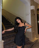 Simple A line Straps 18th Birthday Dresses Black Birthday Outfits HZ1022