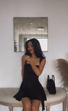 Simple A line Straps 18th Birthday Dresses Black Birthday Outfits HZ1022