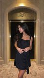 Simple A line Straps 18th Birthday Dresses Black Birthday Outfits HZ1022