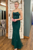 Backless Mermaid Green Lace Long Prom Dress Green Lace Formal Dress HZ1022