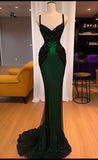 Sexy Mermaid Sequin Long Dark Green Lace Prom Dress Formal Dress HZ1022
