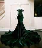 Sexy Mermaid Strapless Long Dark Green Prom Dress Evening Dresses HZ1022