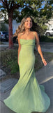 Spaghetti Straps Sparkly Long Prom Dresses Mermaid Prom Dress HZ1022