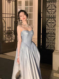 A line Straps Sequin Prom Dresses Formal Evening Dress HZ1022