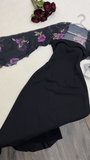 Elegant A Line Strapless Long Prom Dresses Black Formal Dress HZ1022