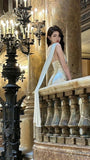 Elegant Sheath Straps Champagne Prom Dresses Long Formal Dress HZ1022