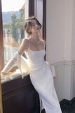 Modest Sheath White Straps Birthday Dresses 21th Birthday Outfit HZ1022