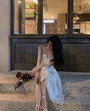 Modest A line White Straps Birthday Dresses 22th Birthday Outfit HZ1022