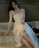 Modest A line White Straps Birthday Dresses 22th Birthday Outfit HZ1022