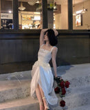 Modest A line White Straps Birthday Dresses 22th Birthday Outfit HZ1022