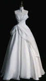 Vintage A line Sleeveless Sweetheart Long White Wedding Dresses HZ1022
