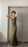 Elegant Sheath Olive Green Prom Dresses Long Formal Dress HZ1022