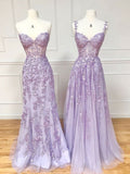 Sweetheart Neck Lace Long Prom Dresses, Lace Graduation Dress HZ1022