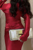 Sexy Mermaid Long Sleeves Red Prom Dresses HZ1022