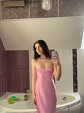 Sexy Sheath Long Straps Light Pink Prom Dresses HZ1022