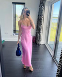 Sexy Sheath Long Straps Light Pink Prom Dresses HZ1022