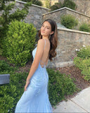 Elegant Lace Backless Tulle Formal Prom Dress HZ1022