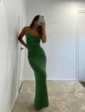 Sexy Sheath Straps Green Prom Dresses HZ1022