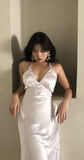 Sexy Sheath Halter Long White Prom Dresses HZ1022