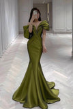 Mermaid Off The Shoulder Mermaid Green Long Prom Dress HZ1022