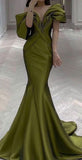 Mermaid Off The Shoulder Mermaid Green Long Prom Dress HZ1022