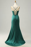 Simple Mermaid Floor Length Prom Dress With Slit HZ1022