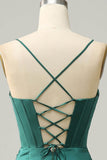 Sexy Mermaid Straps Dark Green Prom Dress Spaghetti Straps Evening Gown HZ1022