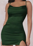 Simple Sheath Dark Green 18th Birthday Dresses Birthday Outfits HZ1022