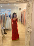 Stunning Spaghett-Straps Mermaid Prom Dress Straps With Lace 22th Birthday Outfit HZ1022