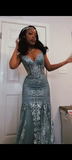 luxury mermaid black girl long prom dress birthday outfit HZ1022