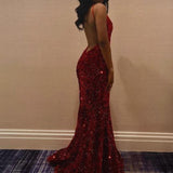 Classic Mermaid Black Girl Sequin Prom Dresses 22th Birthday Outfit HZ1022