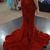 Classic Mermaid Black Girl Sequin Prom Dresses 22th Birthday Outfit HZ1022
