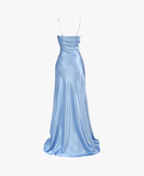 Simple Mermaid Floor Length Prom Dress With Slit 22th Birthday Outfit HZ1022