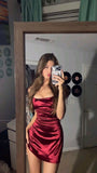 Simple Sheath Burgundy 18th Birthday Dresses Birthday Outfits HZ1022