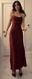 Modest Mermaid Straps Burgundy Prom Dress HZ1022