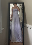 Vintage A line Strapless Lilac Long Prom Dress HZ1022