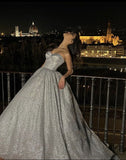 Sparkly Charming A line Sweetheart Long Sequin Prom Dress HZ1022