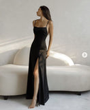 Sexy Mermaid Strapss Black Long Prom Dress HZ1022