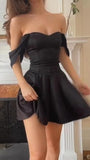 Sexy A line Off The Shoulder Black 16th Birthday Dresses Birthday Outfits HZ1022