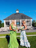 Sexy Straps Sleeveless Blue Prom Dress 22th Birthday Outfit HZ1022
