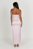 Sexy Sheath Sweetheart Satin Pink Long Prom Dress HZ1022